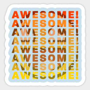 The AWESOME! Super Excited Smiley Face Graphic T-Shirt Sticker